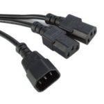 Power Cord 1 X Male IEC to 2 Female IEC
